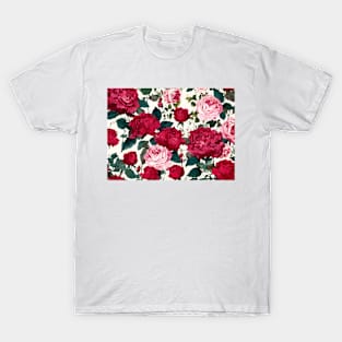 Red & Pink Rose Design T-Shirt